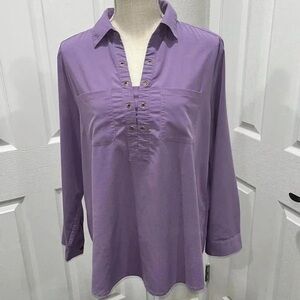 Women's Purple Button-Up Top